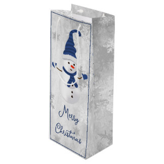 Sacola Para Vinho Banheira de presentes de vinho Feriado de Neve Azu