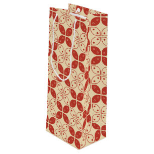 Sacola Para Vinho Batik Kawung, Padrão Indonésio, Javanês, Étnico