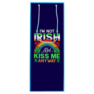 Sacola Para Vinho beije-me mesmo assim humor irlandês design-63942