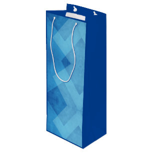 Sacola Para Vinho Belas formas de azul com fundo padrão