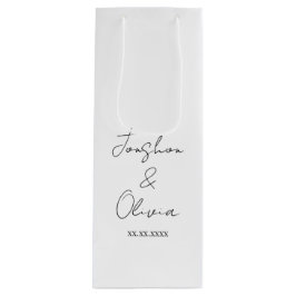 Sacola Para Vinho Black & White Personalized Wedding Party Wine Bag