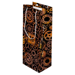 Sacola Para Vinho Bloco de Monograma de Ursos Coloridos e enferrujad