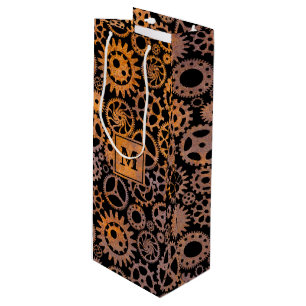 Sacola Para Vinho Bloco Monograma Personalizado de Ursos Rusty Steam