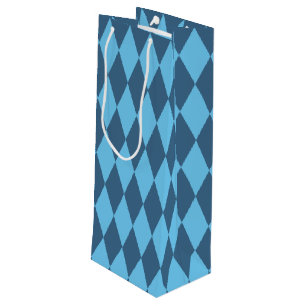 Sacola Para Vinho Blue Bavaria Rhombus Flag Pattern
