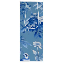 Sacola Para Vinho Blue Chinoiserie Floral Wine Gift Bag