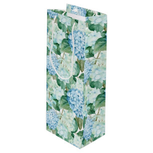 Sacola Para Vinho Blue Hydrangeas Gift Bag