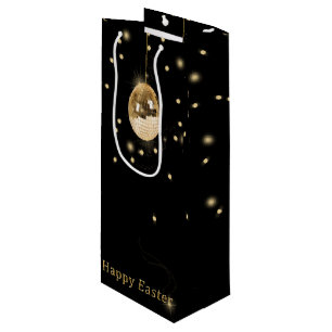 Sacola Para Vinho Bola Dourado do disco do felz pascoa