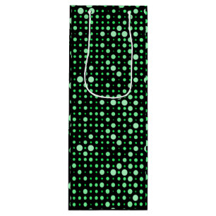 Sacola Para Vinho Bolinhas 02.Verde. BG preto