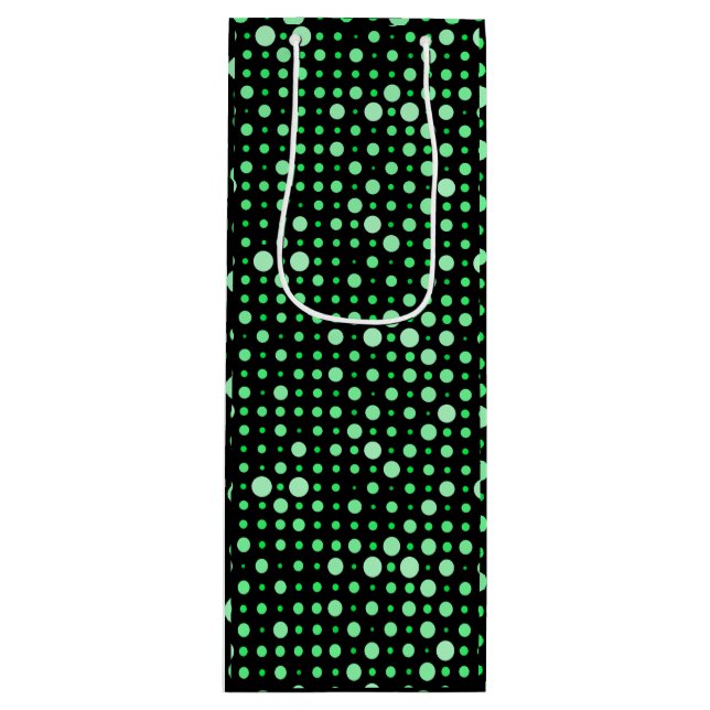 Sacola Para Vinho Bolinhas 02.Verde. BG preto (Frente)