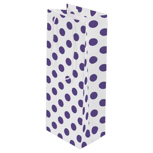 Sacola Para Vinho Bolinhas ultravioletas em branco (Frente inclinada)