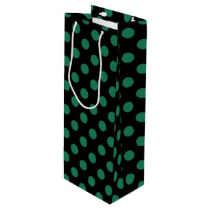 Sacola Para Vinho Bolinhas verdes e pretas