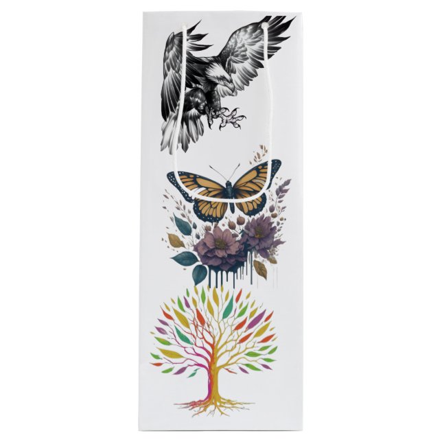 Sacola Para Vinho Bolsa de design triplo (Frente)