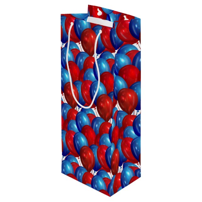 Sacola Para Vinho Bolsa de Presente de Papel dos Balões (Verso inclinado)