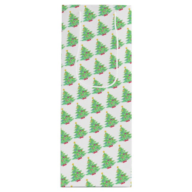 Sacola Para Vinho Bolsa de Presente de Vinho de Árvore de Natal (Frente)