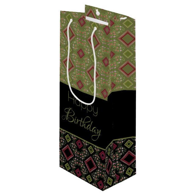 Sacola Para Vinho Bolsa de Presente Moderno de Aniversário Especial (Frente inclinada)