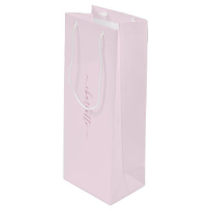 Sacola Para Vinho Bonito Rosa e Blush