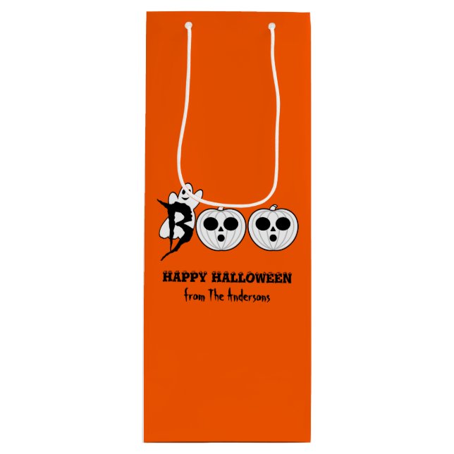 Sacola Para Vinho BOO! Halloween Ghost Gift Bag (Frente)