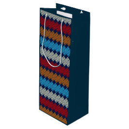 Sacola Para Vinho Bordado do padrão étnico Boho no Tecido