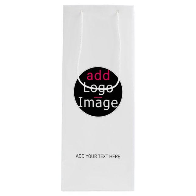 Sacola Para Vinho Branca de negócios personalizável e profissional m (Frente)