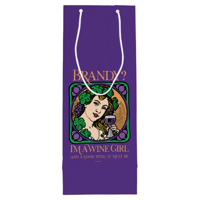 Sacola Para Vinho Brandy (Eu sou uma garota de vinho) (Verso)
