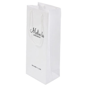 Sacola Para Vinho Bridesmaids Personalizados de Script Moderno
