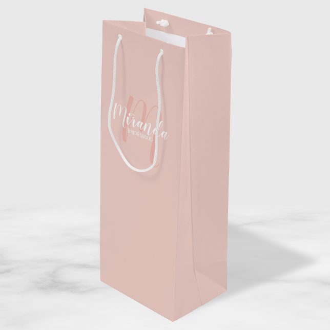 Sacola Para Vinho Bridesmaids Personalizados de Script Moderno (Criador carregado)