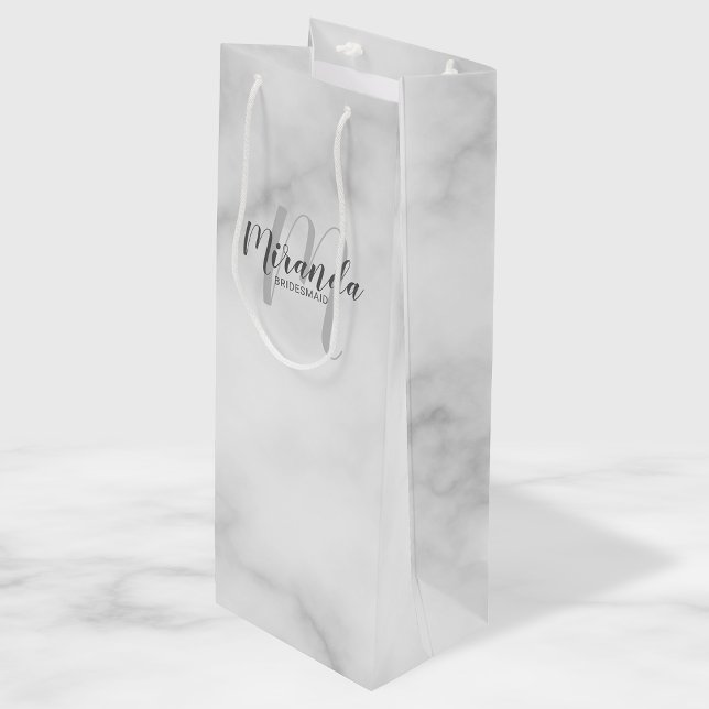 Sacola Para Vinho Bridesmaids Personalizados de Script Moderno (Criador carregado)