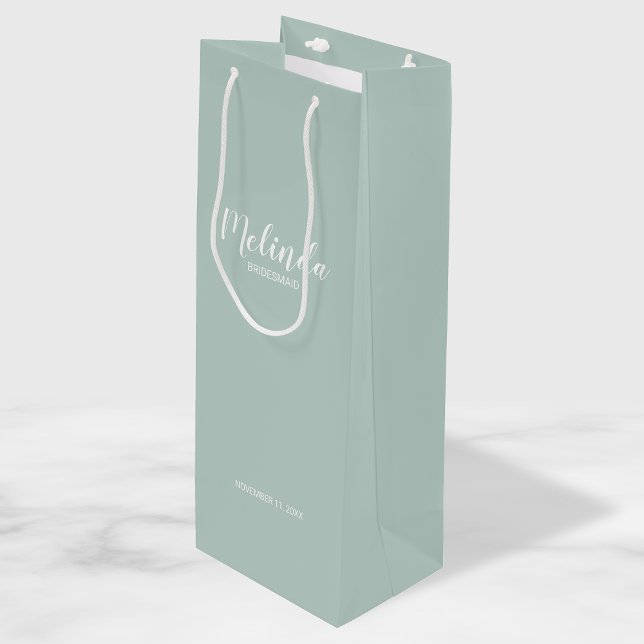 Sacola Para Vinho Bridesmaids Personalizados de Script Moderno (Criador carregado)