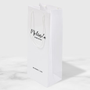 Sacola Para Vinho Bridesmaids Personalizados de Script Moderno