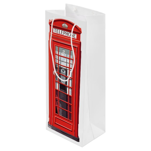 Sacola Para Vinho British Phone Booth (Verso inclinado)