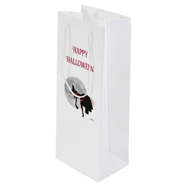 Sacola Para Vinho Bruxa Bêbada em Bolsa de Presente de Vinho de Vass (Frente inclinada)