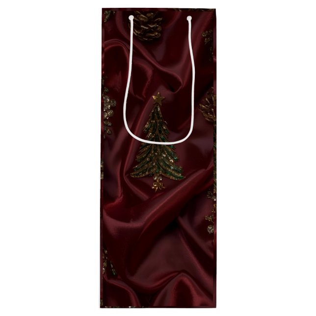 Sacola Para Vinho Burgundy Crystal Christmas  (Frente)