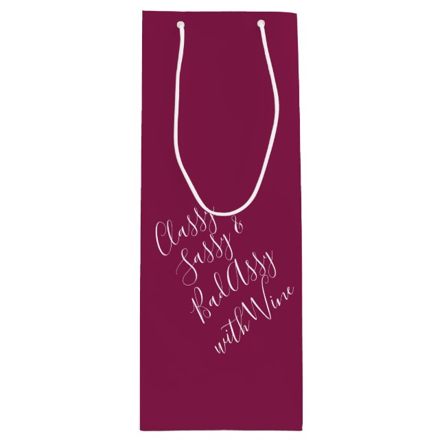 Sacola Para Vinho Burgundy Funny Wine Torna com presentes na bolsa (Frente)