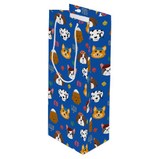 Sacola Para Vinho Cachorro Bonito Hannukah Padrão