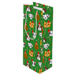 Sacola Para Vinho Cachorro de Natal Bonito, Padrão