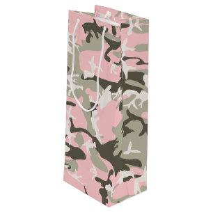 Sacola Para Vinho Camuflagem rosa e verde, Militares, Exército