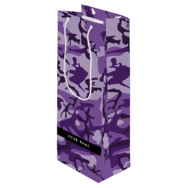 Sacola Para Vinho Camuflagem Roxa Seu Nome Personalize