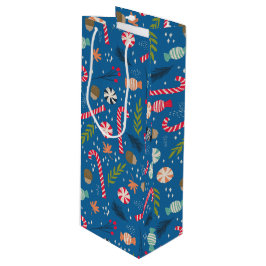 Sacola Para Vinho Candy Canes e Doces de Natal Embalados