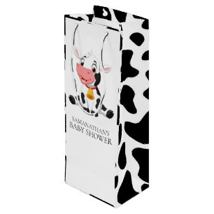 Sacola Para Vinho Cartoon Holly Cow CHÁ DE FRALDAS Wine Bag