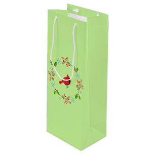 Sacola Para Vinho Cartoon Vermelho Bonito com Flores