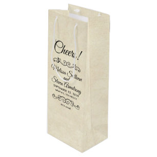Sacola Para Vinho Casamento de Estilo Ocidental com Pergaminho de Fa