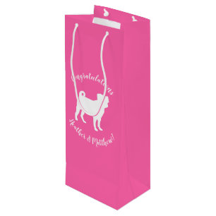Sacola Para Vinho Celebração do Tema do Cão Rosa