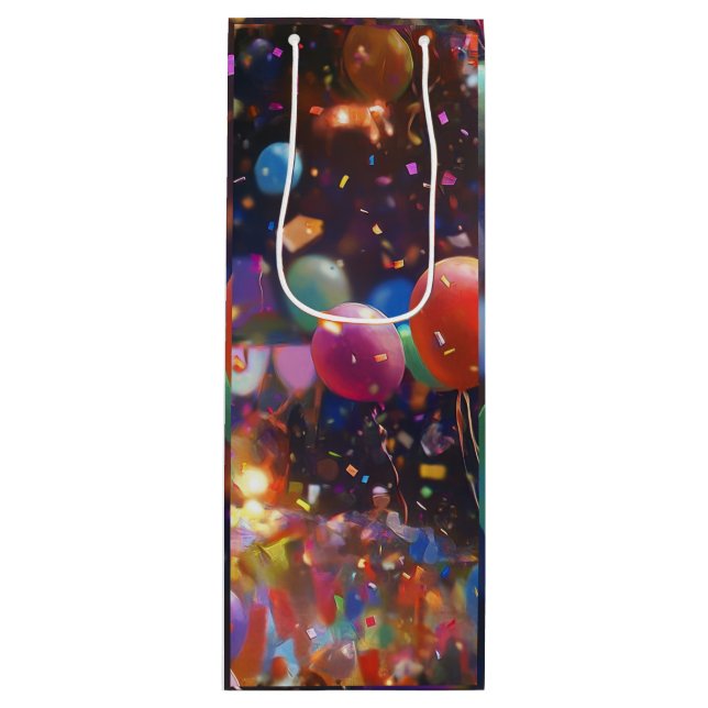 Sacola Para Vinho Celebração e Sip - Bolsa de Aniversário (Frente)