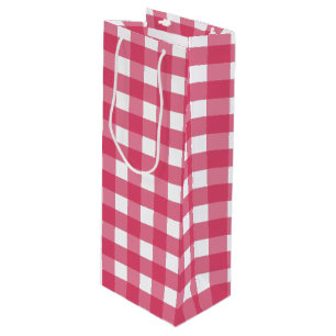 Sacola Para Vinho Cerise Gingham