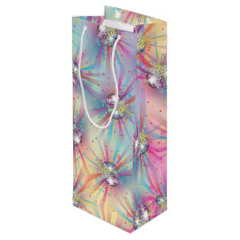 Sacola Para Vinho Chá de fraldas de esfera Disco Groovy Pastel Rainb