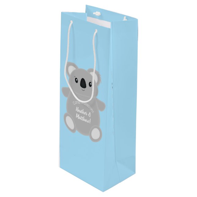 Sacola Para Vinho Chá de fraldas Koala Bear (Frente inclinada)