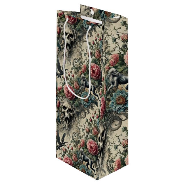 Sacola Para Vinho Chamada para a Galeria da Noite - Vitoriano Gótico (Frente inclinada)