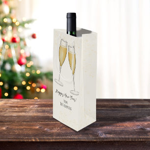Sacola Para Vinho Champanhe de Brincadeiras de Festa Branca de anos