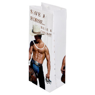 Sacola Para Vinho Chapéu de cowboy de palha salva SlipperyJoe's cava