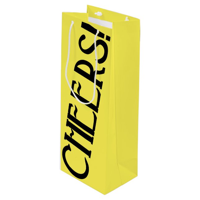 Sacola Para Vinho Cheers Yellow Art Deco (Frente inclinada)